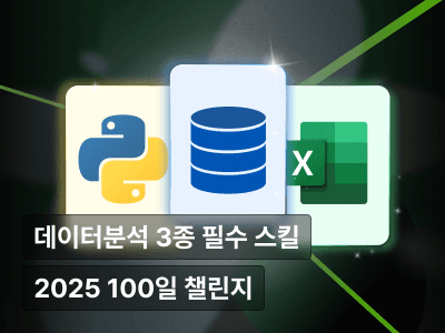 [100일 완성] 데이터분석 3종 필수 스킬 Python & SQL & Excel 입문 (feat. ChatGPT & Tableau)