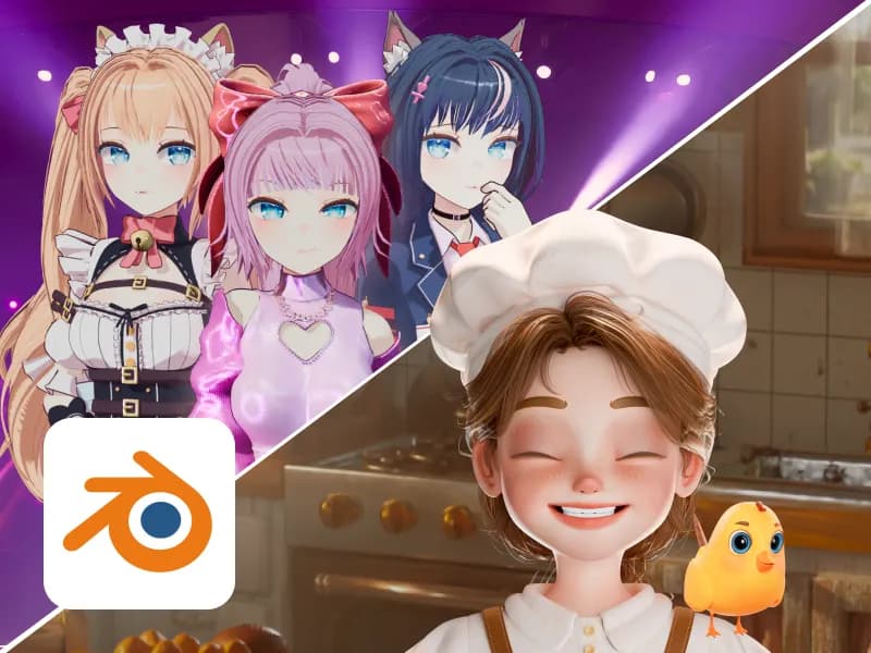 4가지 캐릭터로 끝내는 블렌더 3D 캐릭터 모델링&애니메이션 KIT