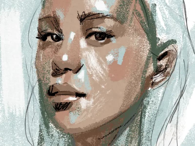 성립의 아이패드 오일파스텔 인물화와 감각적인 애니메이션